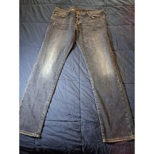 & Denim Slim Straight Leg Denim Jeans Size 38x34 Button Fly